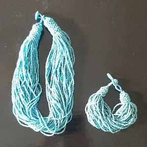 Matching bracelet and necklace set